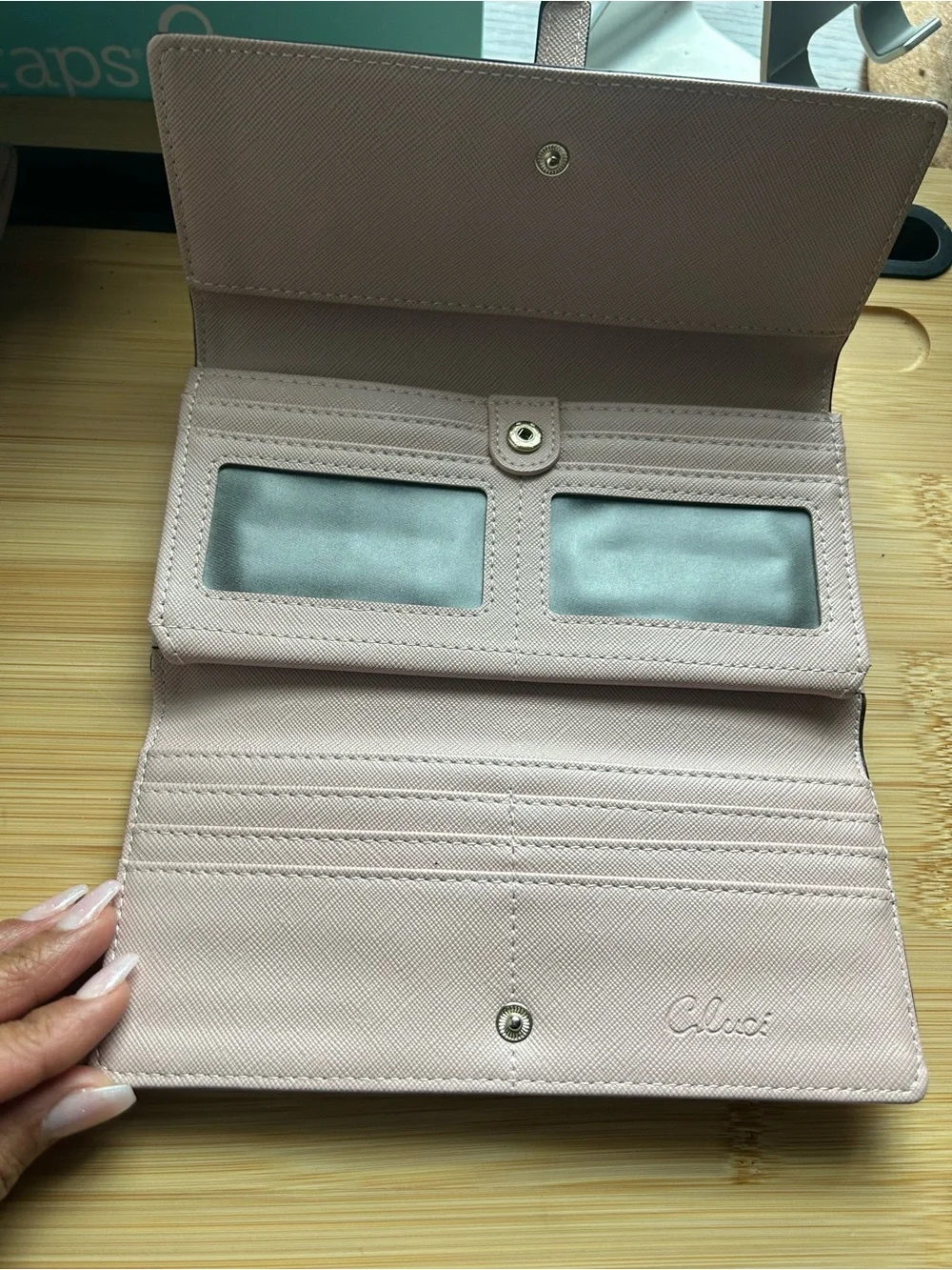Two-Tone Pink and Cream Saffiano Leather Wallet